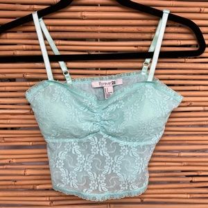 Women’s Mint Green Lace Undershirt